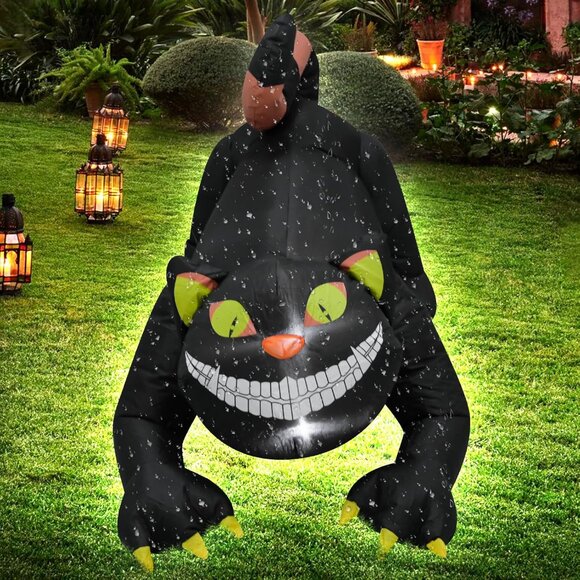 4FT Black Cat Halloween Inflatable Decoration Outdoor Home Yard Holiday Lights - Picture 3 of 8